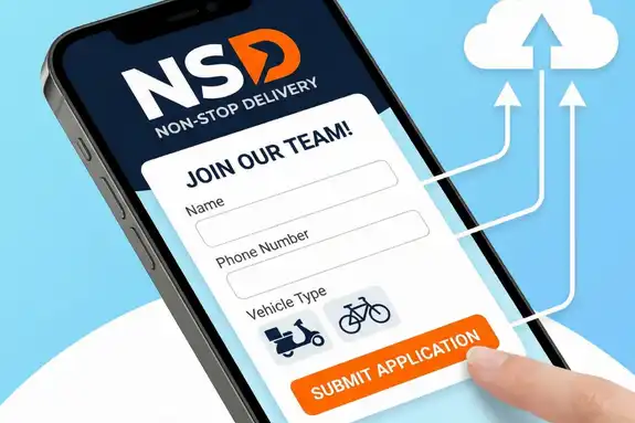 phone screen showing NSD joining form to get best rider job in dubai.